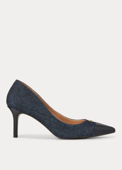 Bombas Ralph Lauren Mujer Azul Marino - Lanette Cap-Toe Denim - PNZHF5348